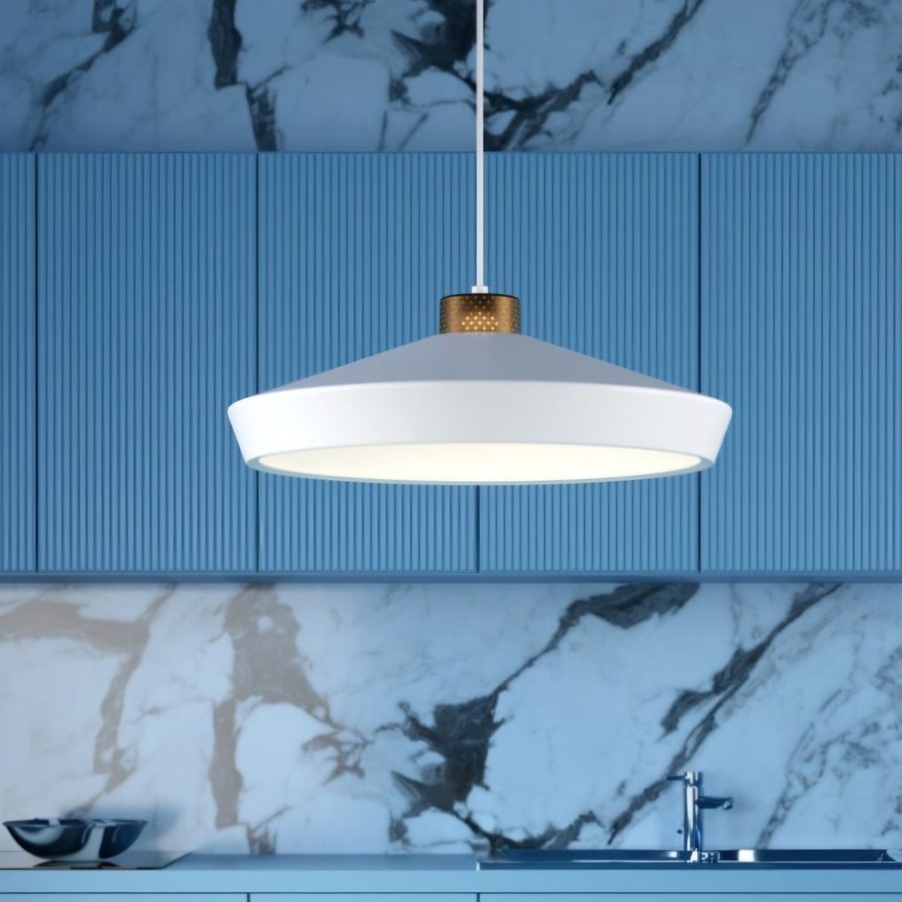 Herstal - Mikael Berlin - Κρεμαστό φωτιστικό - Edge 500 - Λευκό - Μέταλλο - Χωρίς αποζημίωση #1.0