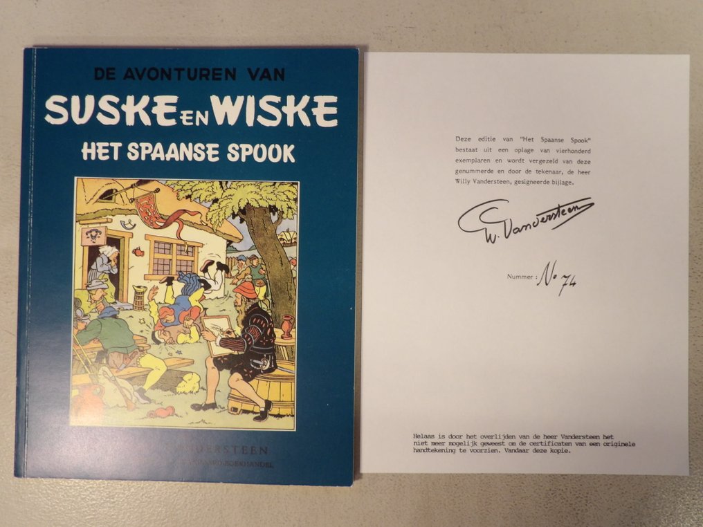 Suske en Wiske - Het Spaanse spook - luxe sc Dirk Vermeire uitgave - met kopie handtekening Vandersteen - 1 x 豪华版 - 第一版 - 1990 #1.0
