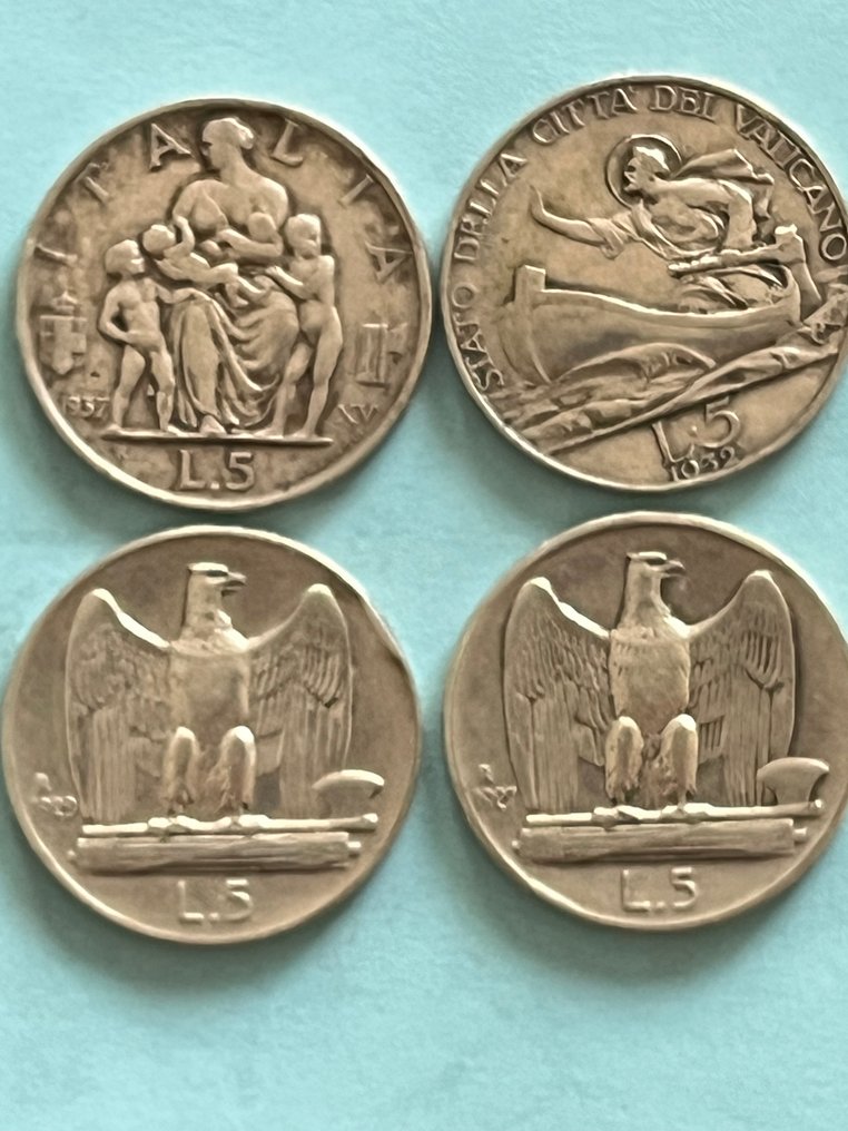 Ιταλία, Βατικάνο. Lotto 4 argenti 1927-1937  (χωρίς τιμή ασφαλείας) #1.0