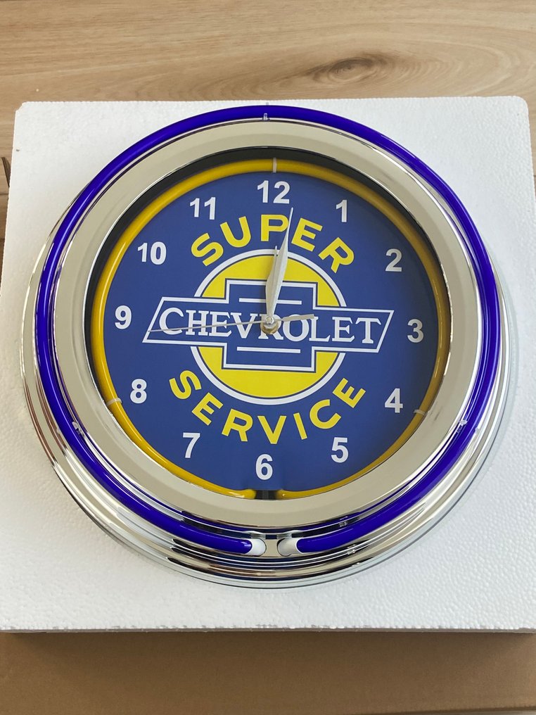 Sign - Chevrolet « Super Service » - Horloge Néon #3.2