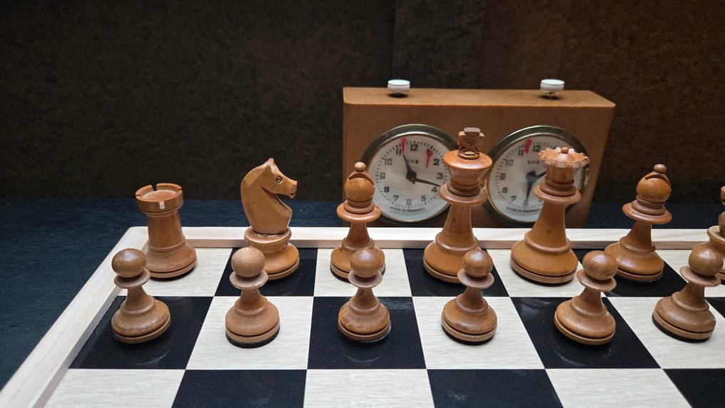 西洋棋套裝 - Staunton + BHB Schaakklok - 木 #4.3