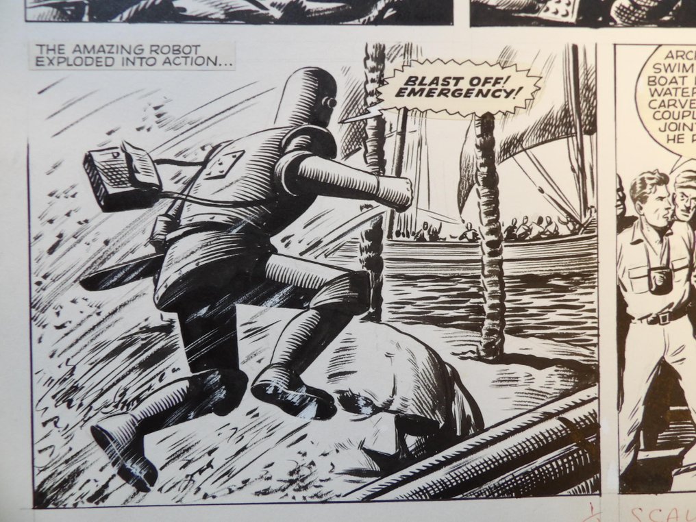 Kearon, Ted - Originele pagina - Archie, de man van Staal - Archie and the Giant Scorpion - 1 x alkuperäinen sivu - 1966 #4.3