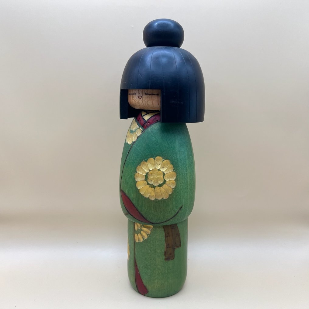 复古木偶“Grace”由高水一雄手工雕刻的花卉和服——获奖艺术家 - 木 - 日本 - 昭和年代(1926-1989) #4.3