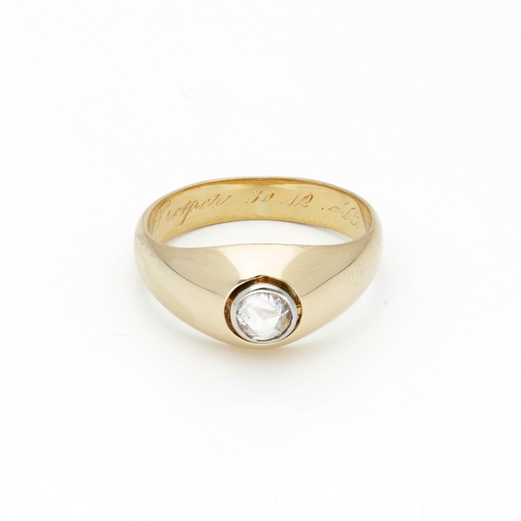 Bague - 18 carats Or jaune - Diamant / Selle d'étrier #1.0