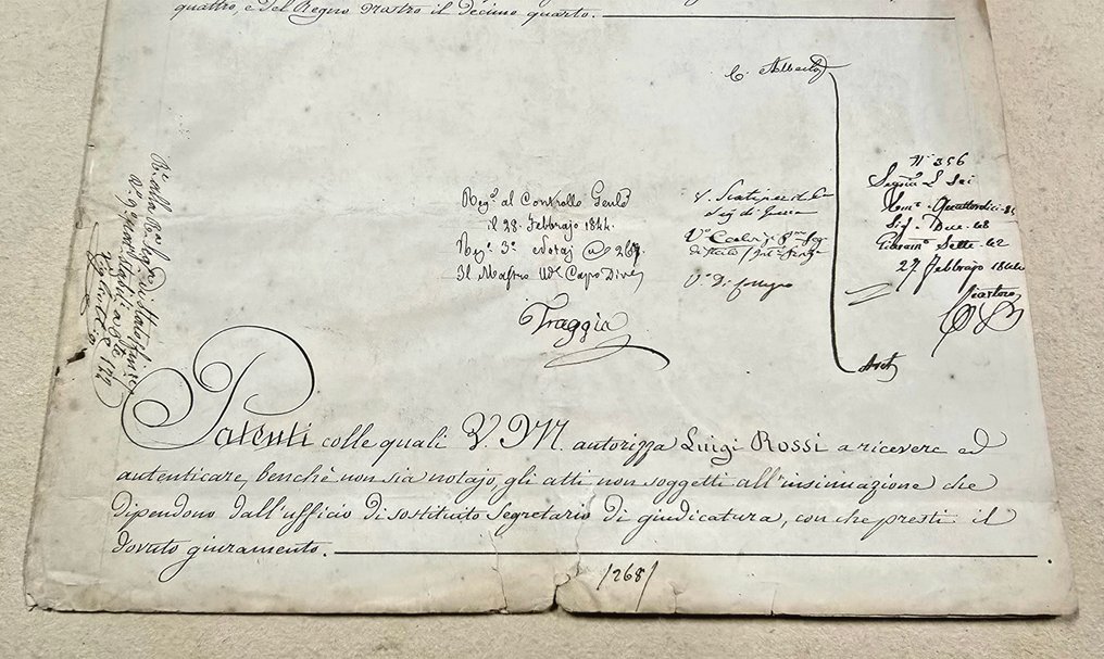 Italien - Dokument - Regno di Sardegna - Patente Reale autografo Carlo Alberto di Savoia Re di Sardegna, di Cipro e di - 1844 #3.2