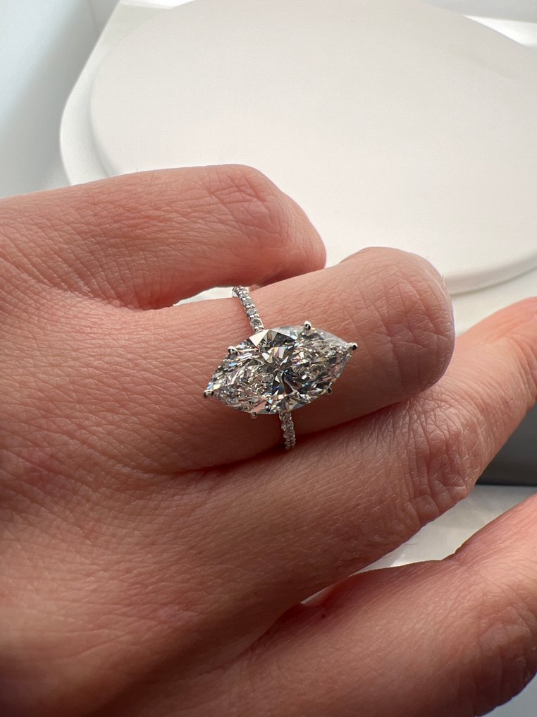 Δαχτυλίδι - 14 καράτια Λευκός χρυσός -  3.22ct. tw. Διαμάντι (Εργαστηριακής καλλιέργειας) - Διαμάντι #4.3