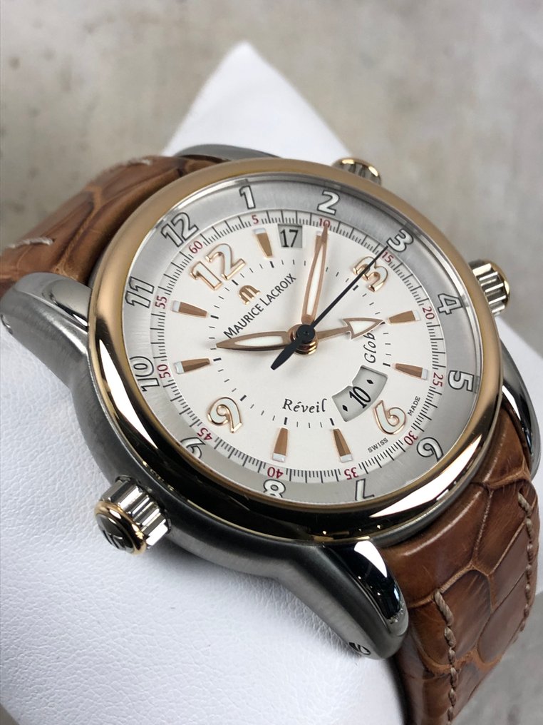 Maurice Lacroix - Masterpiece Réveil Globe Gold / Steel Automatic - MP6388.PS101.830 - Mænd - 2010-2020  #1.0