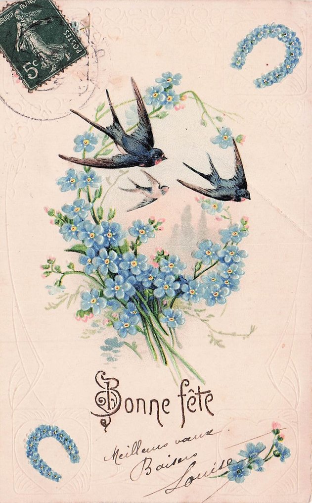 Zwaluwen (διεθνές) - πολλές κάρτες με ανάγλυφο και μερικές με επένδυση σε χρυσό. - Καρτ-ποστάλ (65) - 1910-1950 #3.2