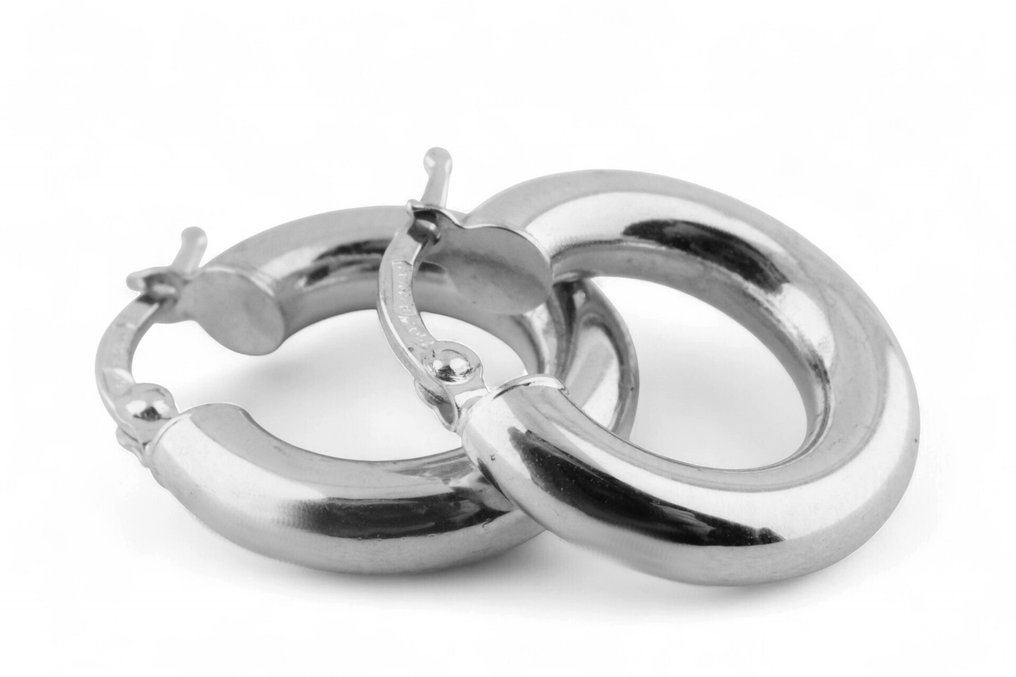 Pendientes de aro - 18 quilates Oro blanco #3.2