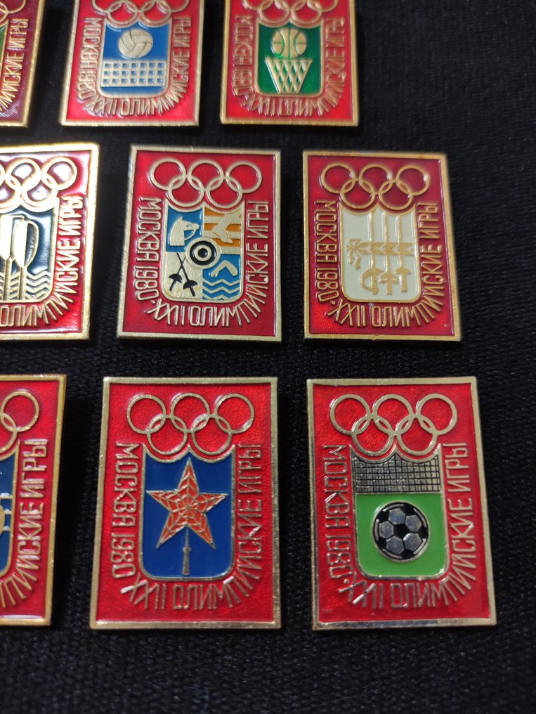 1980 - 复古奥林匹克徽章收藏（11件）。1980年奥林匹克。苏联。  #3.2