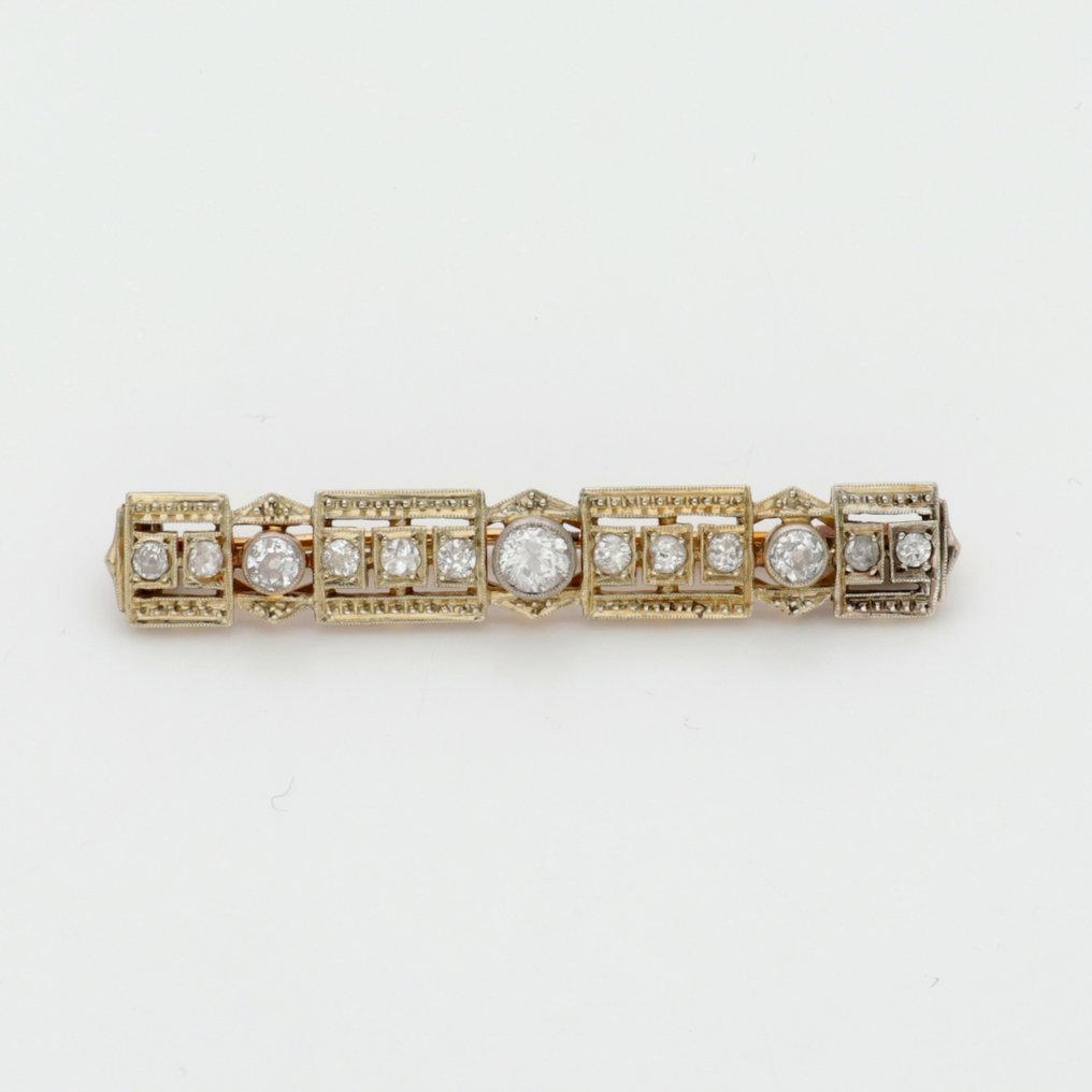 Καρφίτσα - 18 καράτια Κίτρινο χρυσό Διαμάντι (Φυσικό) #1.0