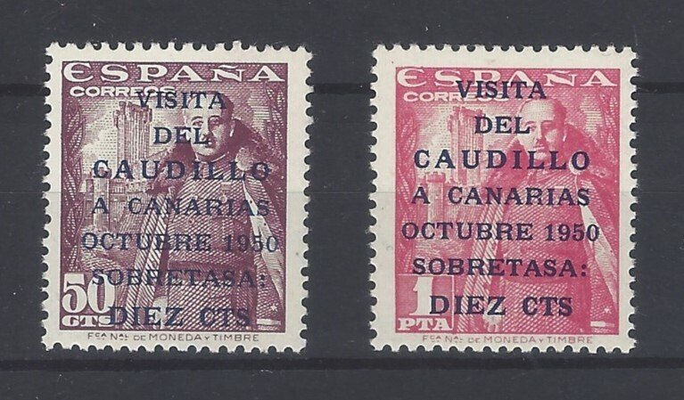 Ισπανία 1951 - Caudillo προς τα Κανάρια Νησιά - Edifil 1088/89 #1.0