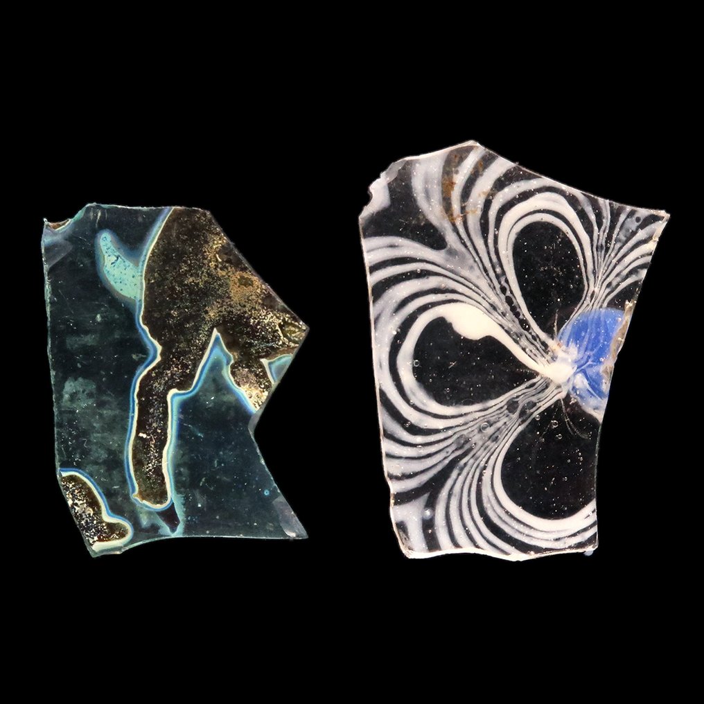 古埃及，希腊-罗马时期 玻璃 稀有的珐琅玻璃碎片 #1.0