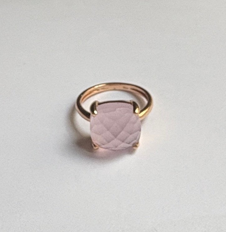 Statement-sormus - 18 kt. Ruusukulta Quartz #1.0