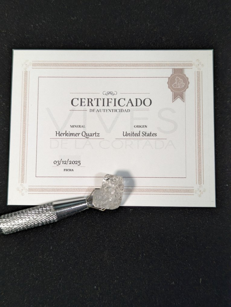 15,9 ct - Αποκλειστικό αυθεντικό Herkimer Diamond από τη Νέα Υόρκη, Πιστοποιημένο. Δείγμα - Ύψος: 28 mm - Πλάτος: 12 mm- 3.18 g - (1) #2.1