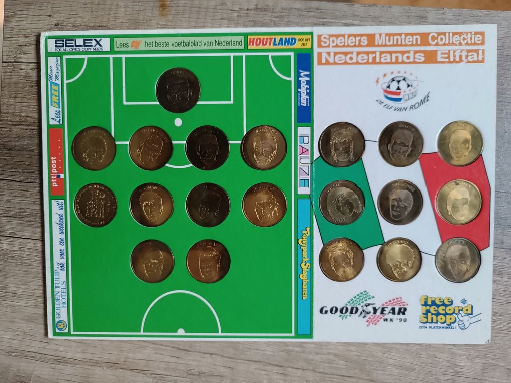 Paises Bajos - 世界足球锦标赛 - 1990 - 意大利90年世界杯荷兰国家队硬币完整收藏  #1.0