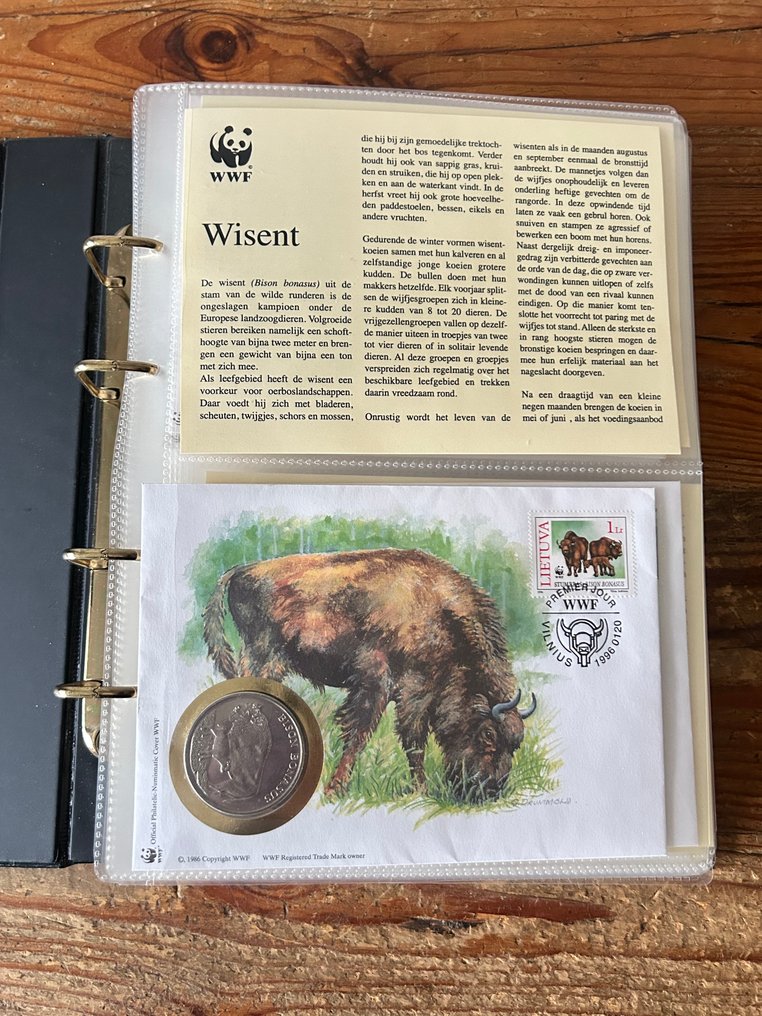 Maailma. 1996 Map met 20 WWF coin enveloppes  (Ei pohjahintaa) #2.1