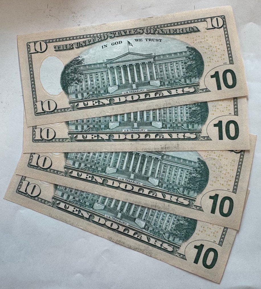 美国. - 4 x 10 Dollars 2017 - Pick 547  (没有保留价) #1.0