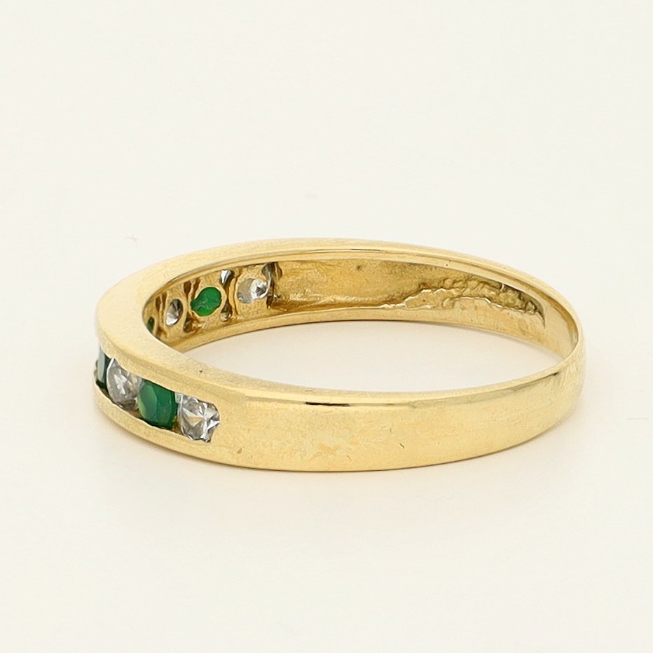 χωρίς τιμή ασφαλείας - Δαχτυλίδι - 18 καράτια Κίτρινο χρυσό Σμαράγδι - Χαλαζίας #1.0