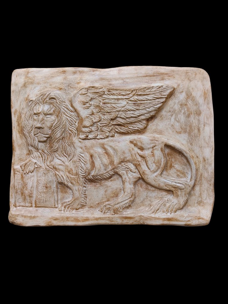 Sculpture, " Leone Di San Marco " - 40 cm - Mineral stone #1.0