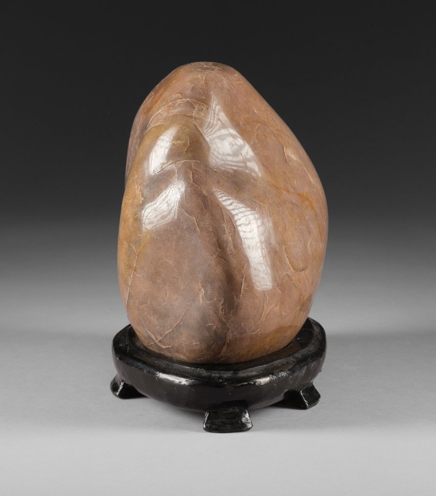 水石 (学者石) - 石头, 木 - 日本 - Shōwa period (1926-1989) #1.0