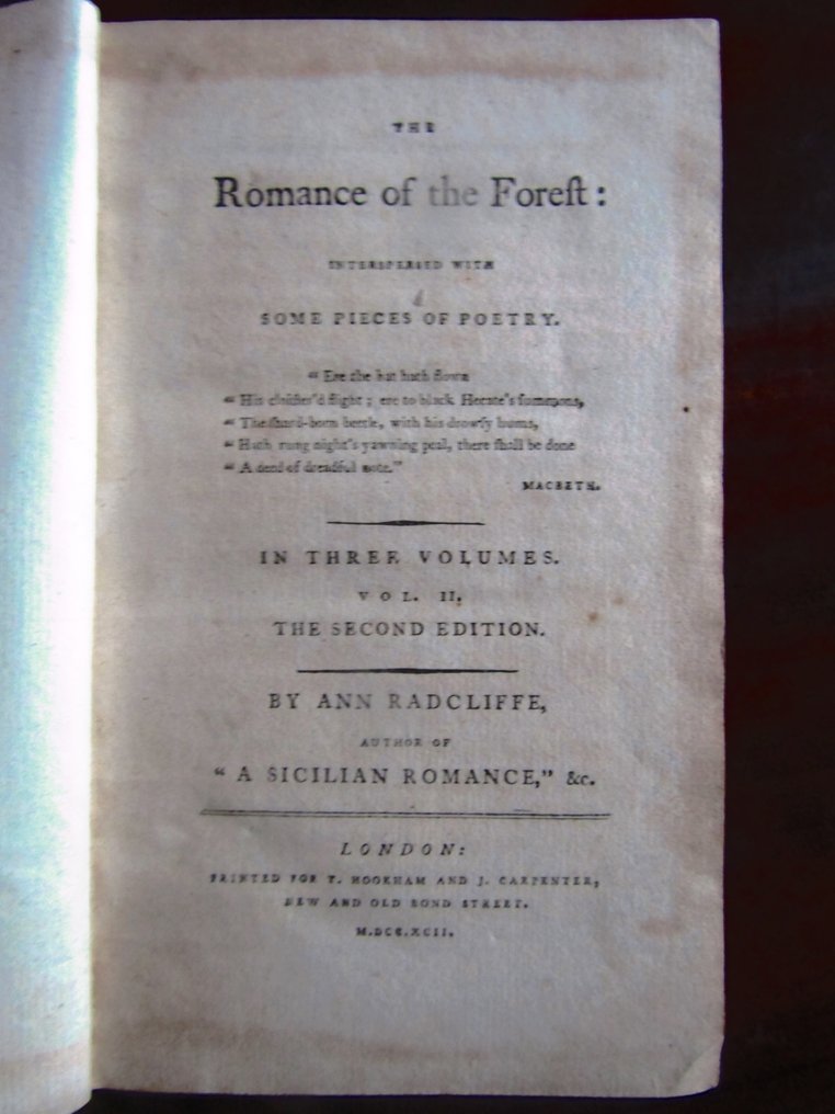 Ann Radcliffe - The Romance of the Forest. Vol. 2 - 1792 #1.0