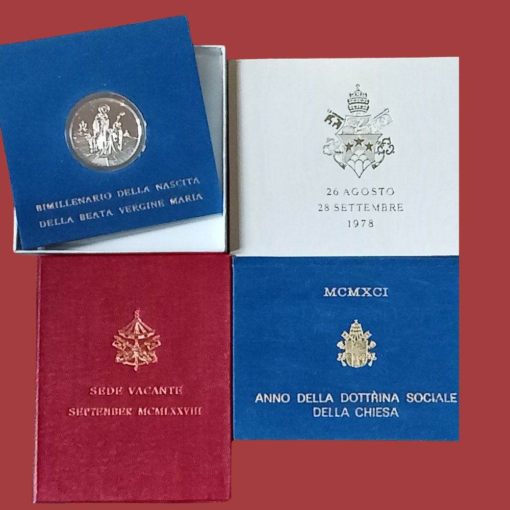 Vaticano. 4 monete commemorative argento FDC  (Sin precio de reserva) #1.0