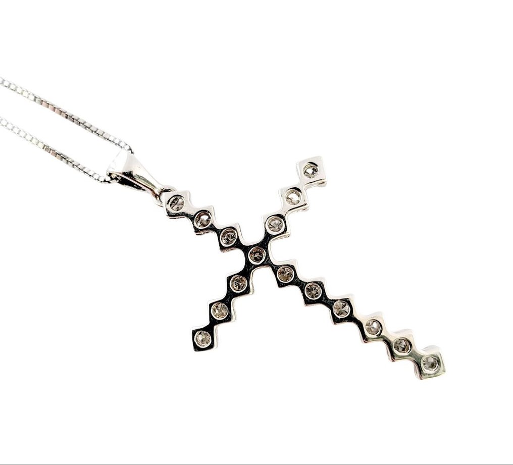 Κολιέ με μενταγιόν - 18 καράτια Λευκός χρυσός -  1.40ct. tw. Διαμάντι (Φυσικό)  - Κατασκευασμένο στην Ιταλία #3.2