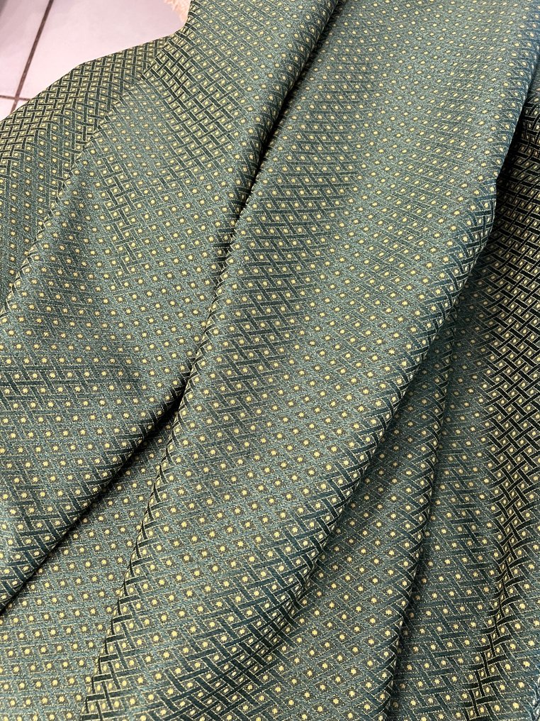 Βαρύ ύφασμα δαμασκηνού San Leucio με διακόσμηση πλεγμένη. - Ύφασμα  - 280 cm - 260 cm #1.0