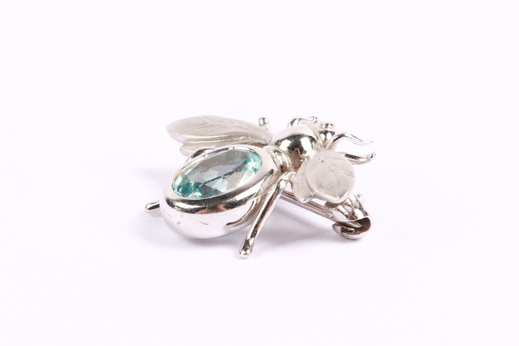 χωρίς τιμή ασφαλείας - Καρφίτσα - 14 καράτια Λευκός χρυσός Ακουαμαρίνης #2.1