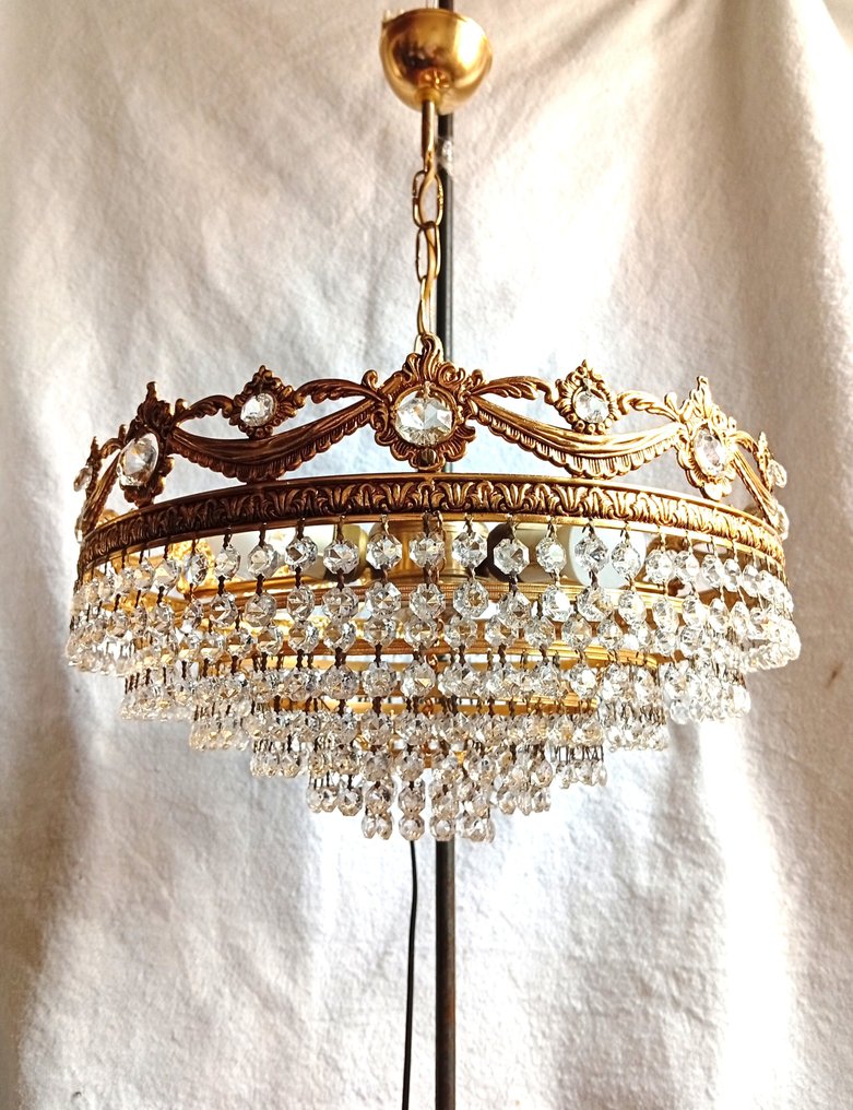 枝形吊燈 - 水晶, 黃銅, 青銅色 - 大青铜光泽 #3.2