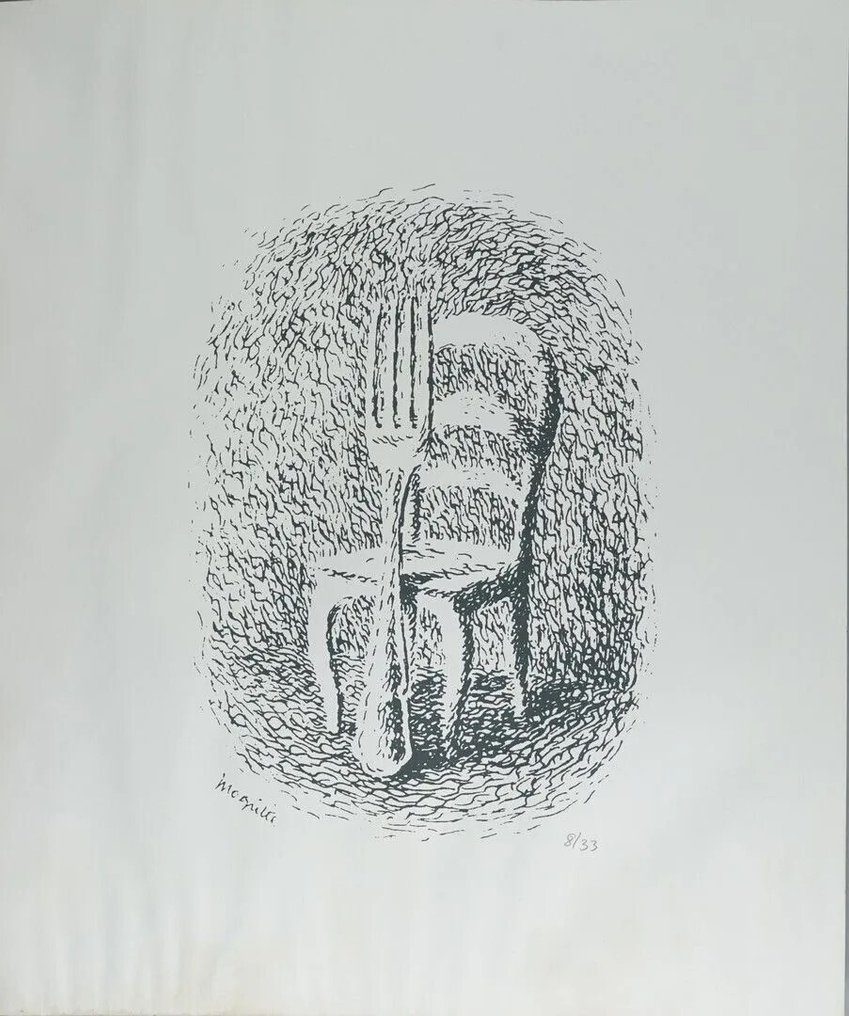 René Magritte (1898-1967) - Untitled (Fork and Chair) #1.0