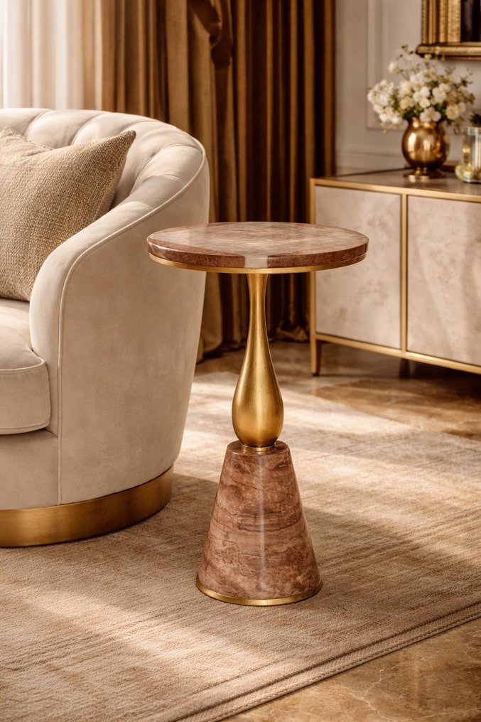 laremon - Table basse - Marbre, Laiton, Bois #1.0