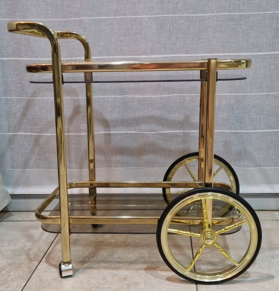 Serveringsvogn - Glass, gullbarrer #2.1