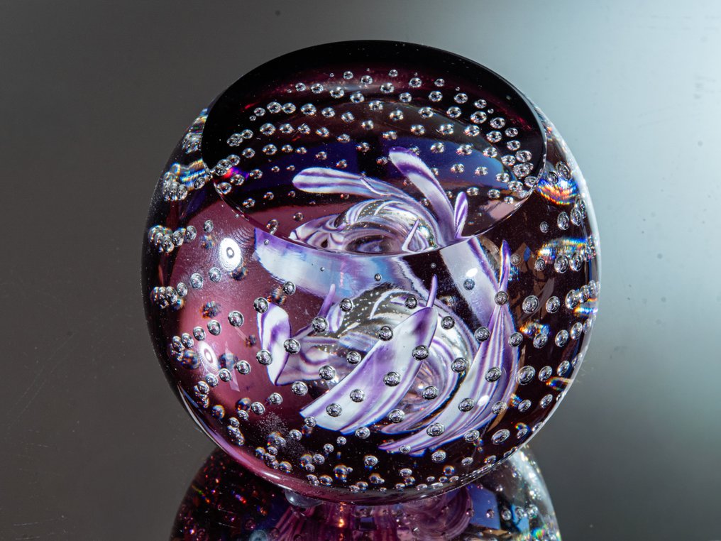 Caithness Glass - Stuart Cumming - 纸镇 - "Lilac Pool" (Ltd. Edition 1992) - Ø 7,8 cm - 玻璃 #3.2