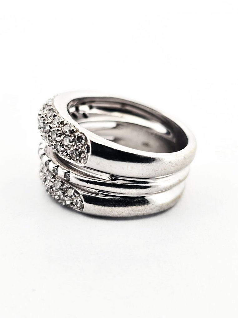 戒指 - 18K包金 白金 -  1.00ct. tw. 钻石 (天然)  #2.1