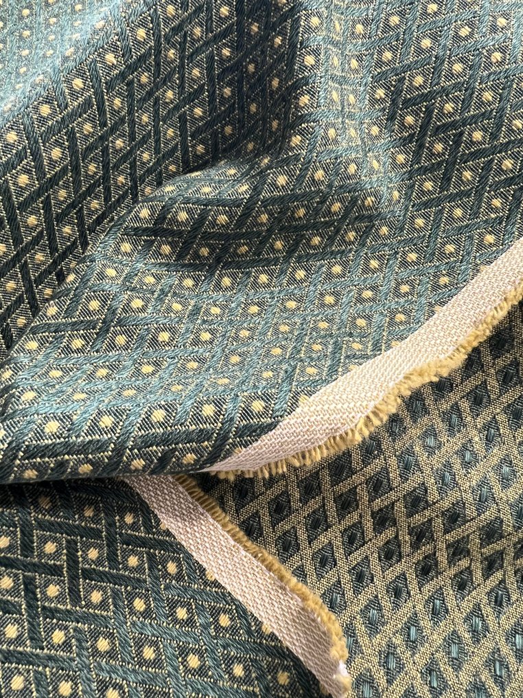 Βαρύ ύφασμα δαμασκηνού San Leucio με διακόσμηση πλεγμένη. - Ύφασμα  - 280 cm - 260 cm #3.2