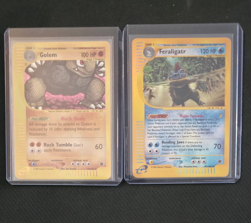 Pokémon Card - Feraligatr, Golem - WOTC - Expedition Base Set #1.0