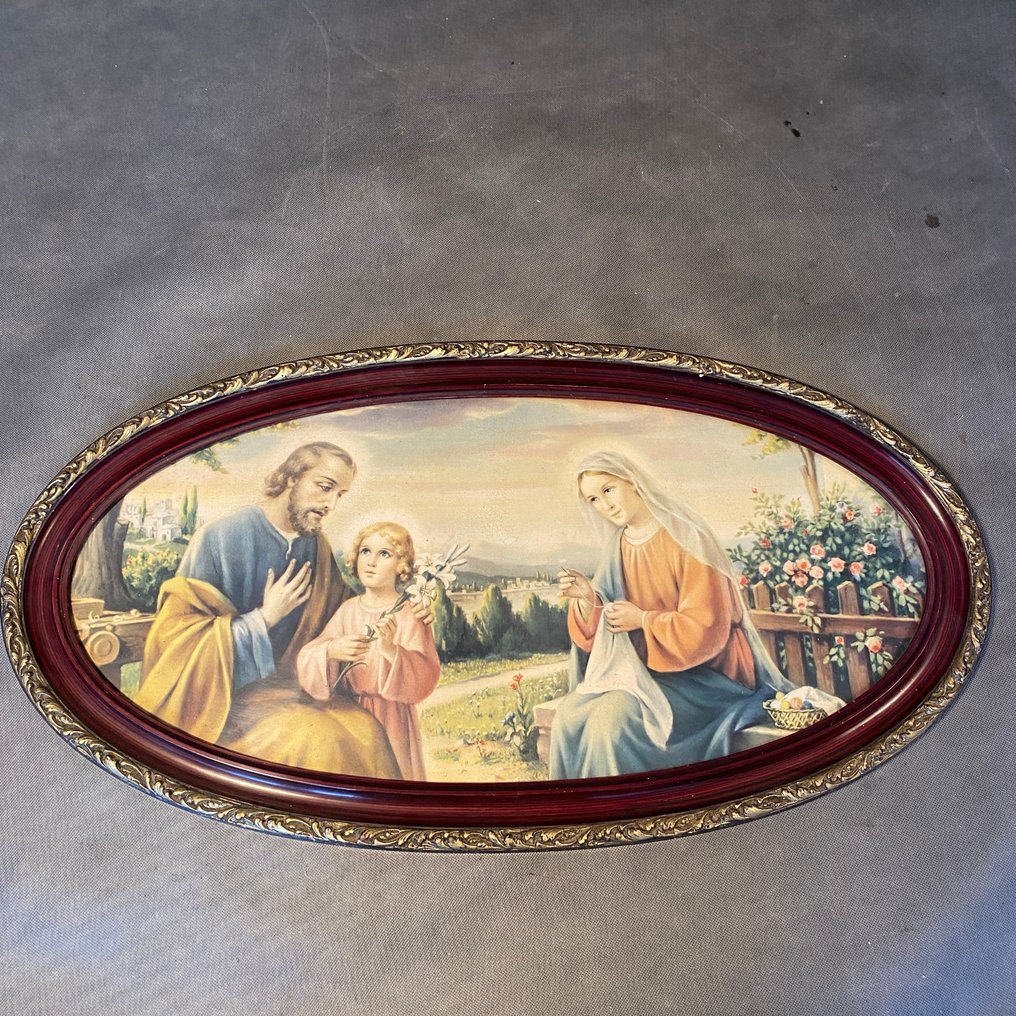 Κορνίζα  - Ξύλο, Γυαλί - Πλαίσιο με θρησκευτική εκτύπωση - Αγία Οικογένεια - 83 μ. #1.0