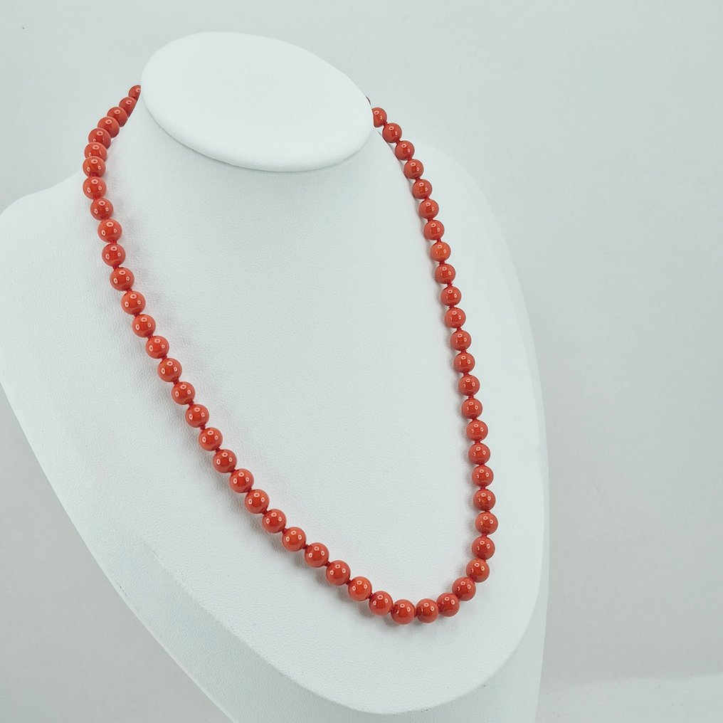紅珊瑚 - 18 克拉 - 黃金 - 頸鏈 - CORALLO MEDITERRANEO #2.1