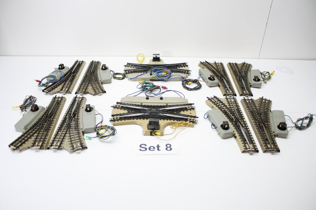 Märklin H0 - 模型火車軌道 (10) - 10x M轨道轨道 + 3轨（复古）Wissels #1.0