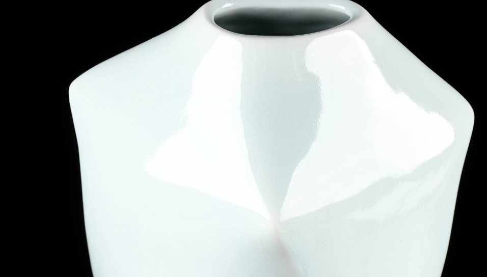 花瓶 - 瓷, 非常精美的青白瓷花瓶《Frozen form》，标记为——Kubota Rekko（1952年出生） - 日本 #4.3