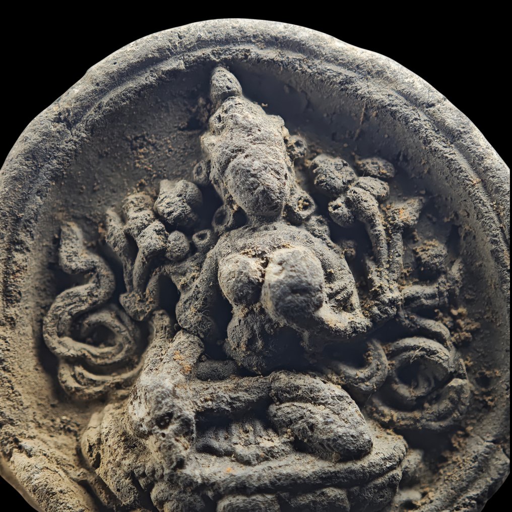 Αρχαία Κινέζικη, δυναστεία των Ming Terracotta Βωμόπλακα Tsa-Tsa με εξαιρετική ανάγλυφη εικόνα του Βούδα Τάρα  (χωρίς τιμή ασφαλείας) #1.0