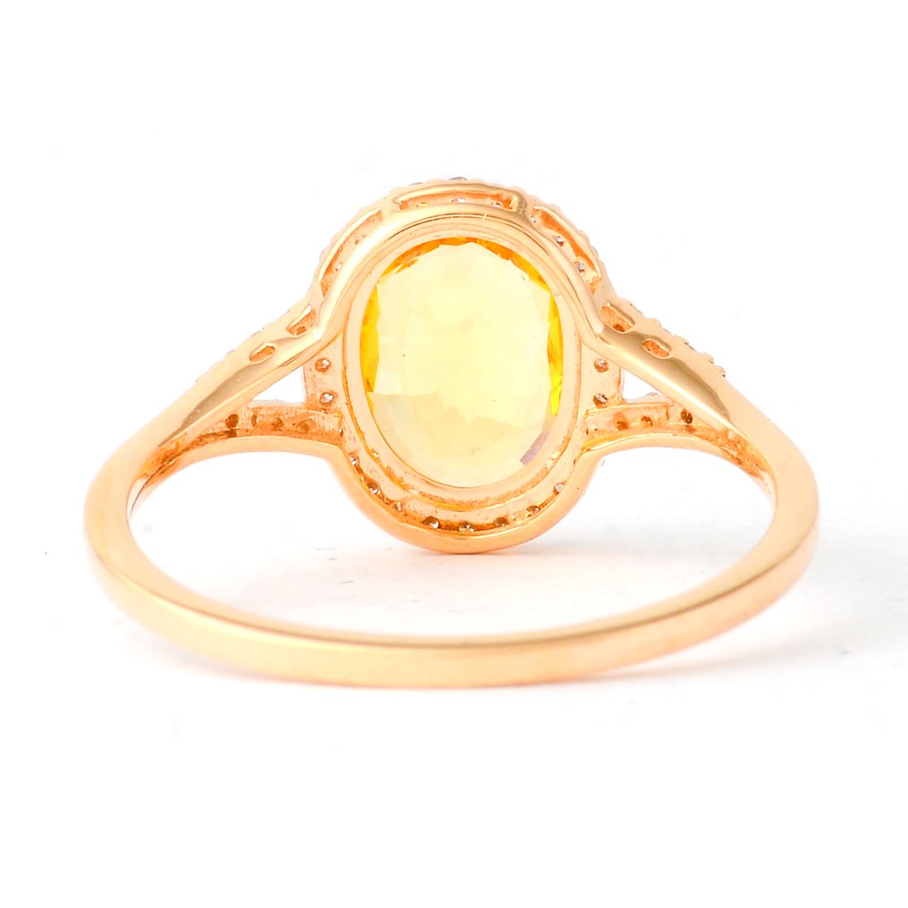 沒有保留價 - 戒指 - 14 克拉 黃金 -  1.35ct. tw. 藍寶石 - 鉆石 #2.1