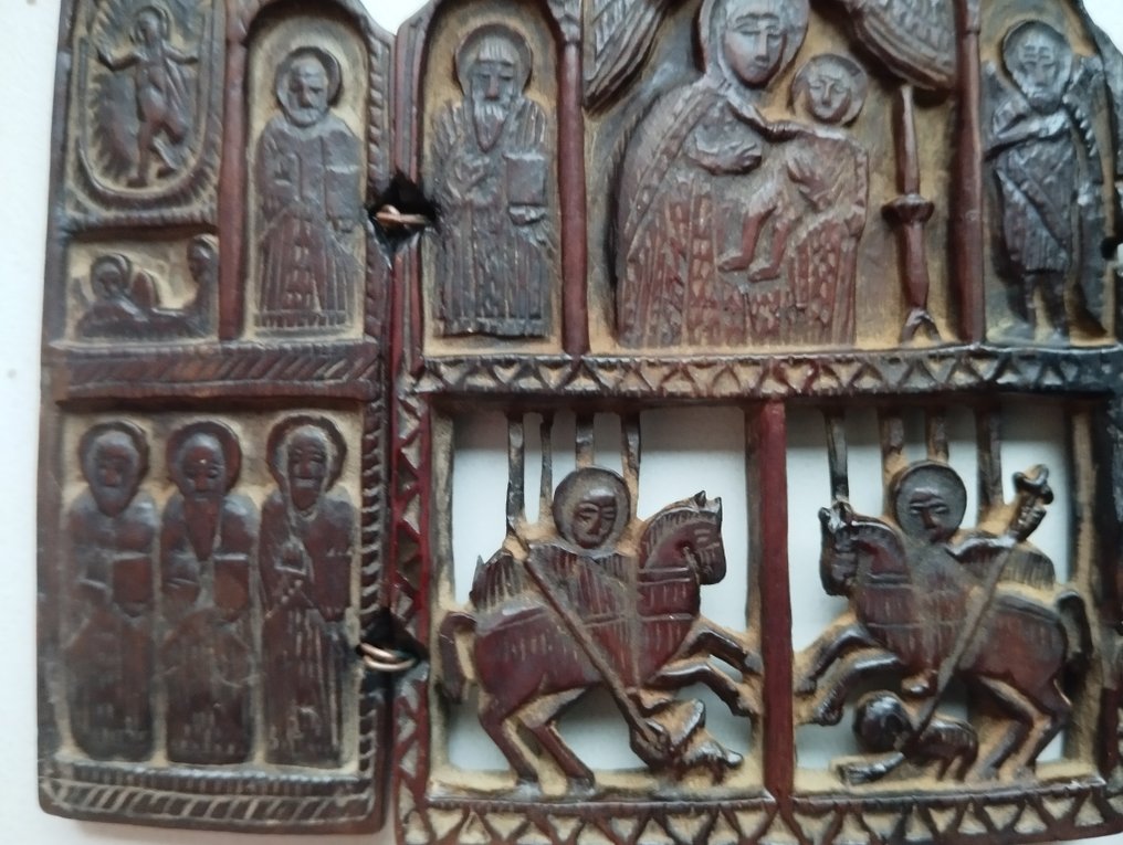 Icon - Saints, wooden carved icon - Wood #3.2