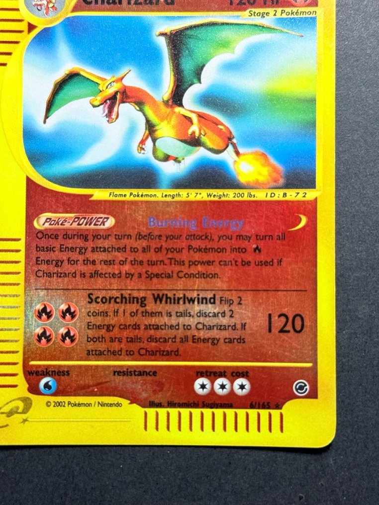 Pokémon - 1 Card - Charizard Reverse Holo 6/165 - Expedition Base Set - ENG - Excellent - WOTC #4.3