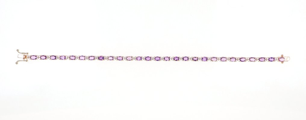χωρίς τιμή ασφαλείας - Βραχιόλι - 18 καράτια Ροζ χρυσό Αμέθυστος - Διαμάντι #2.1
