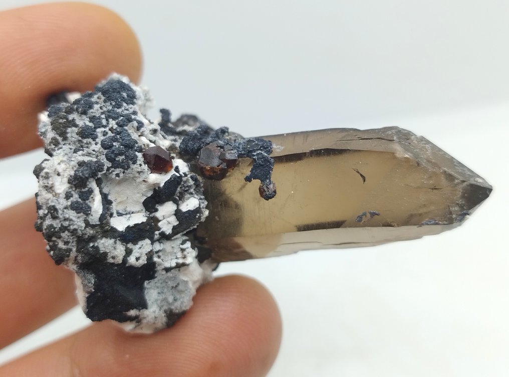 顶级品质 - 天然水晶斯巴尔赭石、烟水晶、正长石 在 Matrix- 33.6 g #2.1