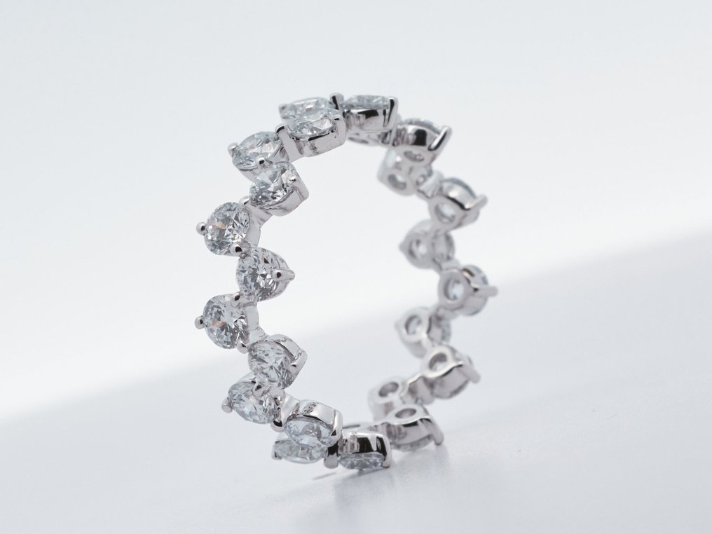 χωρίς τιμή ασφαλείας - Δαχτυλίδι - 14 καράτια Λευκός χρυσός -  2.94ct. tw. Διαμάντι (Εργαστηριακής καλλιέργειας) #2.1