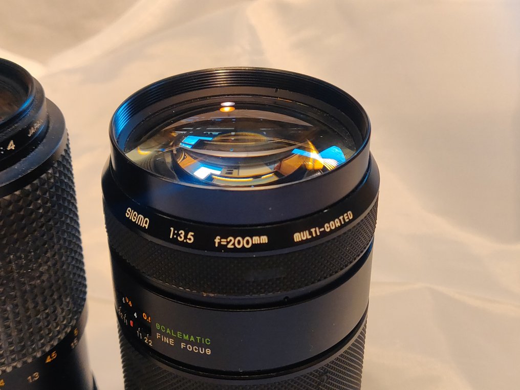 Minolta, Sigma MD Zoom 4/75–150mm + Sigma 3,5/200mm Multi-Coated – Minolta MD (SR) | Zoomlens #2.1